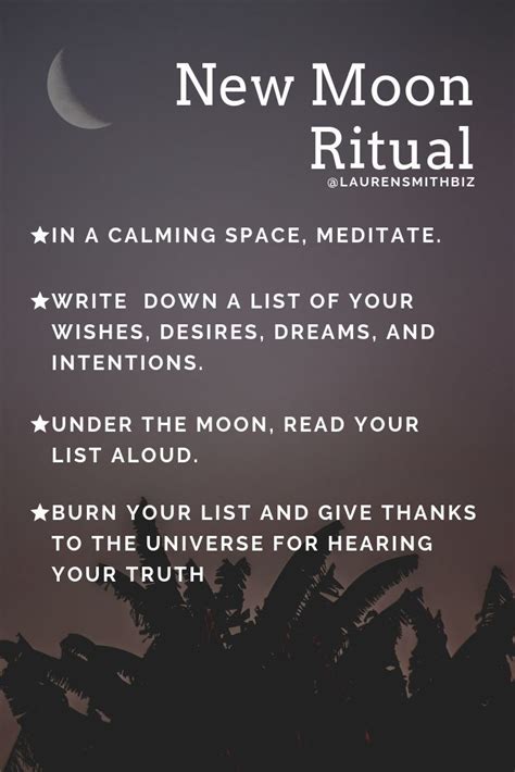 Rituals and spells during the new moon cycle